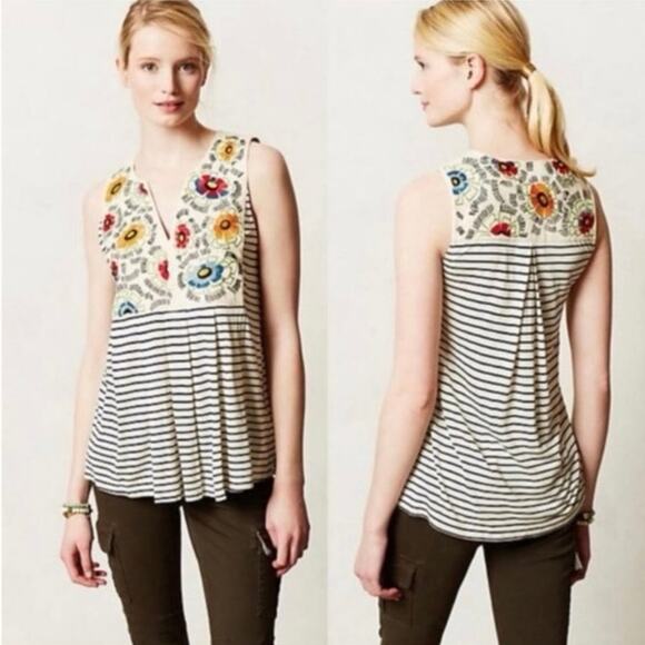 Anthropologie Flower Crown Tank - Picture 1 of 5